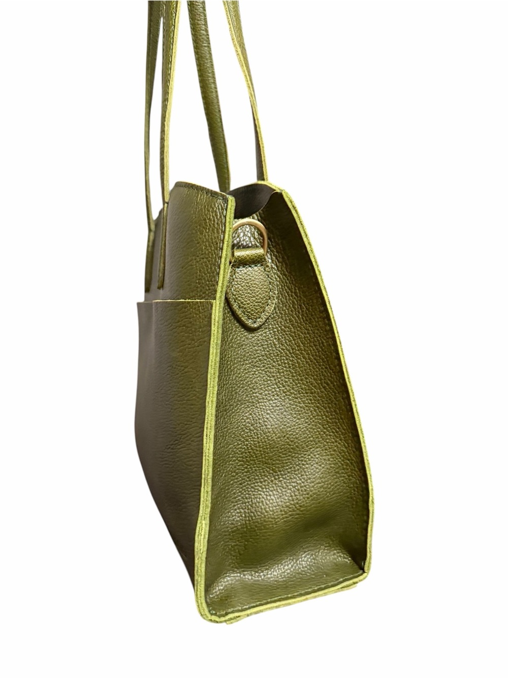 Portland Leather goods, pebbled olive large Ashburn Crossbody tote - Picture 4 of 6